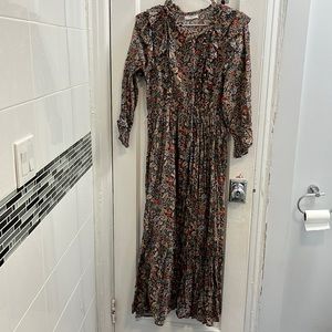 Doen wake ruffled floral-print cotton-voile maxi dress (100% cotton)